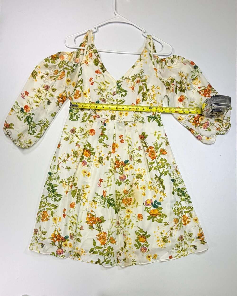 Disney Alice Through the Looking Glass White Floral Cold Shoulder Mini Dress XS - Picture 5 of 8